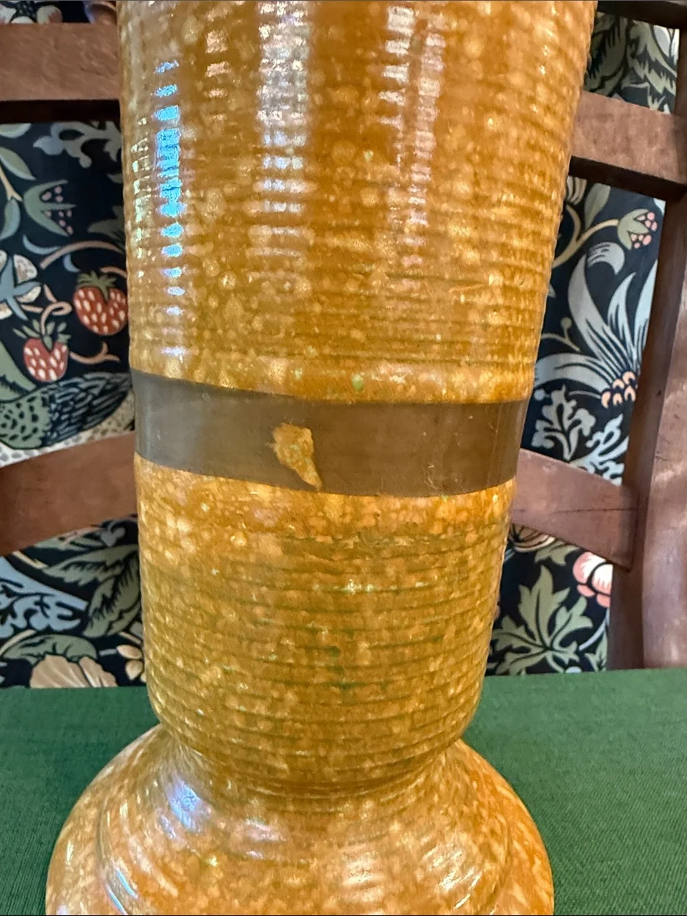💕Vintage Hull Pottery #102 Gold Speckled Vase Fall Decor